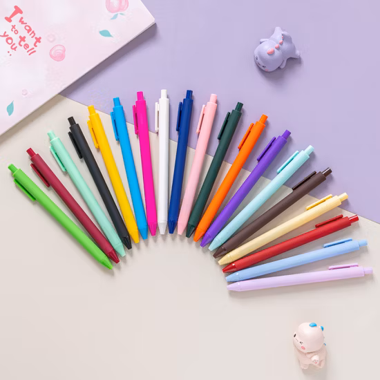 Fábrica de artigos de papelaria Promoção Greenwill Escola personalizada e escritório sensível ao calor ergonômico recarregável apagar bela escrita caneta gel de fricção (KP100751)